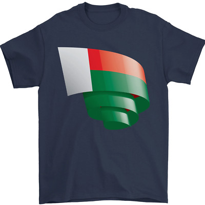 Herren-T-Shirt gelockt Madagaskar Flagge Madagassischer Tag Fußball 100 % Baumwolle