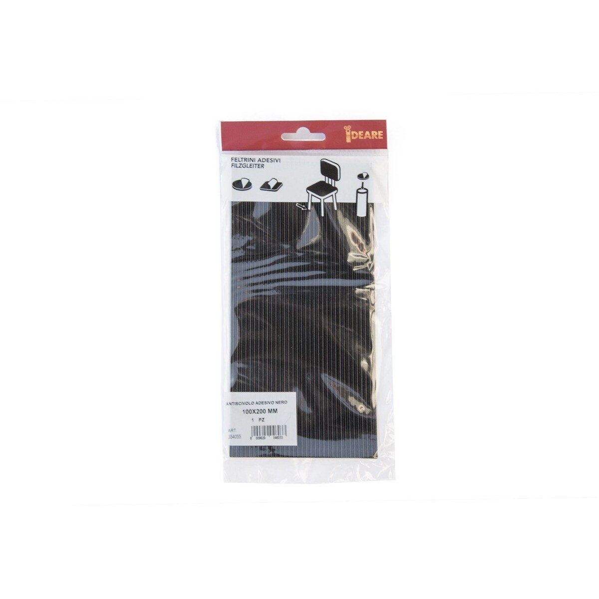 IDEARE - 1 ANTISCIVOLO ANTIVIBRAZIONI IN GOMMA NERO 100X200 MM