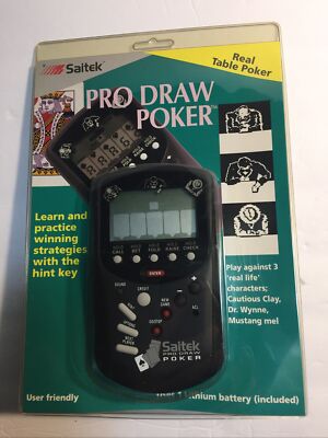 Vintage 90s 1994 Saitek Pro Draw Table Poker Electronic Hand Held Card Game 688