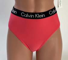 Calvin Klein Swimwear Women UPF50 Bikini Bottom w/ Logo Red Size S NWT
