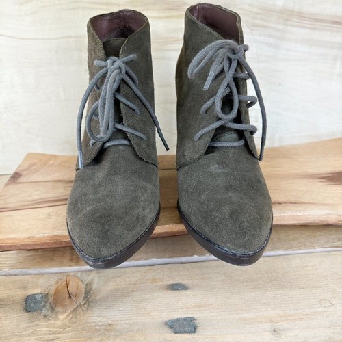 STEVE MADDEN Jayson Olive Green Suede Booties 8 - Picture 7 of 9
