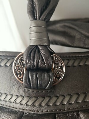 Sac à Main Brighton En Cuir étain – Grand Modèle, état Excellent Avec Housse