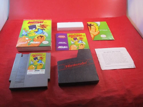 The Simpsons Bartman Meets Radioactive Man (Nintendo NES) COMPLETE w/ Box poster
