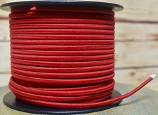 Red 2-Wire Cloth Covered Cord, 18ga. Vintage Style Lamps Antique Lights, Cotton