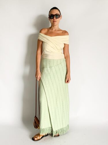 Jil Sander A-Line Fringed Knit Skirt