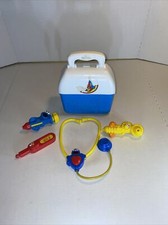 1998 Sesame Street Elmo Doctor's Kit Plastic Bag  Accessories 5 Pc Toy Dr. Set