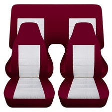 Fits 1971-1981chevy Camaro Car Seat Covers Front3pcs Rear Bench Burgundy-white