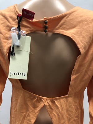 Haut Femme Firetrap – Taille UK 8 – Noir, Décolleté Tombant, Manches Longues – Neuf Avec étiquettes