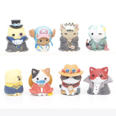 8Pcs/Set One Piece Cat Model Cosplay Auto Dekoration Geschenk Puppe Spielzeug 