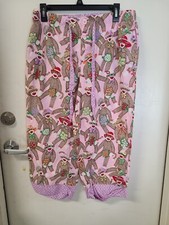 Nick and Nora "Sock Monkeys w/Flowers" PJ Bottoms - SZ. M