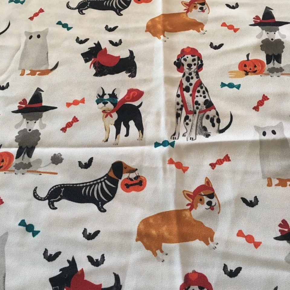 Cynthia Rowley Curious Halloween Spooky Night Dogs Costume 60" round Tablecloth - Image 3 of 4