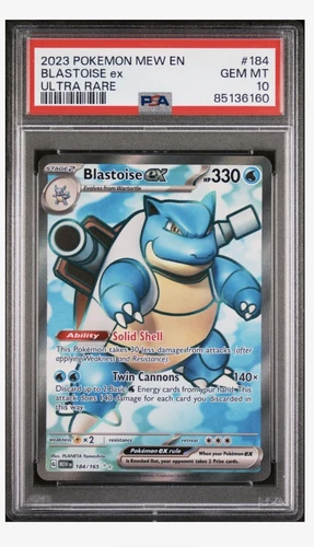 2023 Pokémon MEW EN-151 BLASTOISE EX 184/165 ULTRA RARE  Full Art PSA 10 💦