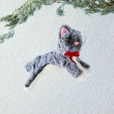 West Elm ASPCA Plush Engine the Cat Christmas Ornament