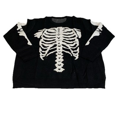 LecGee Knitted Pullover Long Sleeve Christmas Sweater Skeleton XL