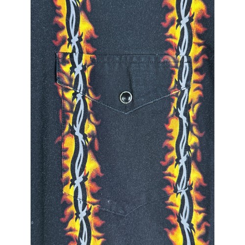 Camicia Panhandle Slim Filo Spinato Fiamma Fuoco Perla Snap Manica Lunga Uomo Medium - Foto 9 di 13