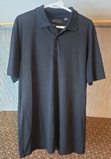 Perry Ellis Black Polo Shirt Mens Large - Golf Polo