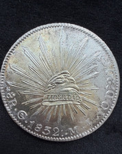 1832 Go Guanajuato Mexico 8 Reales .903 Silver M.J. 3 Dots After Date Straight J