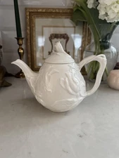 Grace's Teaware White Porcelain Teapot Sculptural Birds Flowers
