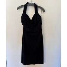 Alexander McQueen Black Halter Cocktail Dress Size 38 IT US 2-4 Luxury Authentic