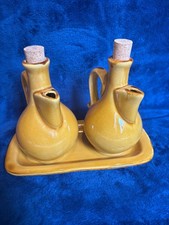 Ceramic Vinegar & Oil Cruet set Hand Painted, handmade by Il Nodo Ceramiche