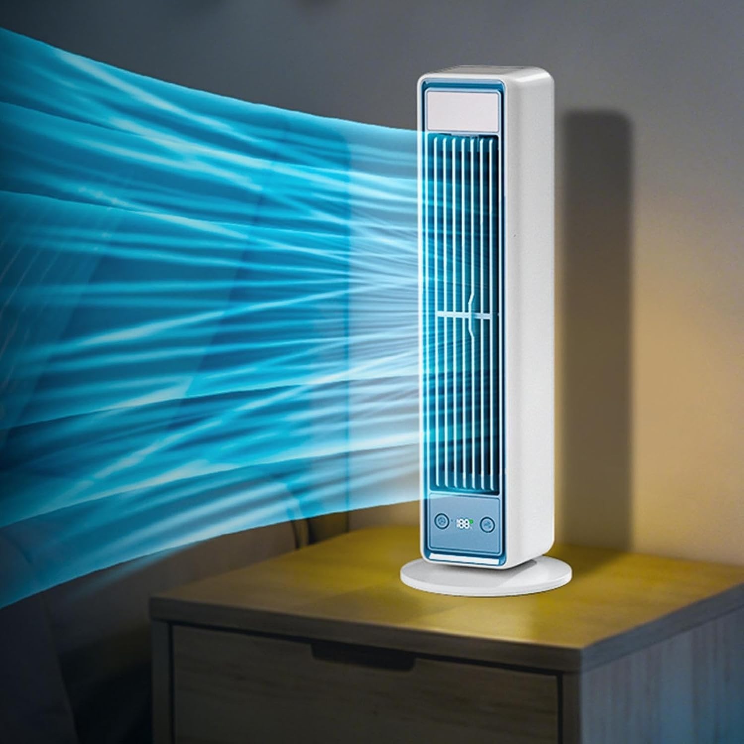 Standing USB Tower Fan LED Display Indoor Cooling