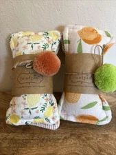 Mud Pie 2 Sets Of 2 Sponges 5" x 3" 41500198 Lemons And Peaches