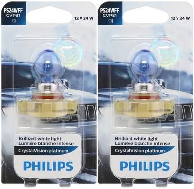 Philips CrystalVision Platinum PS24W Halogen Headlight Bulb, 24W, 4000K Bright