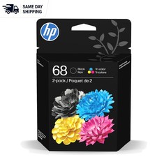 68 Ink Cartridges 2-Pack: Black and Tri-Color for HP Envy Series 6100/6500