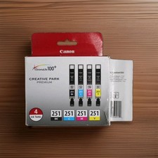 Genuine Canon CLI-251 Ink Cartridges 4 Pack Black Cyan Magenta Yellow