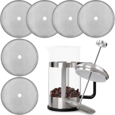 6 Packs French Press Replacement Cafetiere Filter Mesh Screen Coffee French Pres