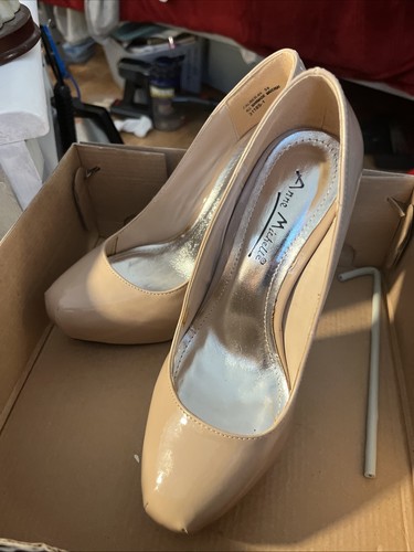 ANNE MICHELLE SIZE 5 1/2 NUDE PATENT HIGH HEEL COURT SHOES BNWB