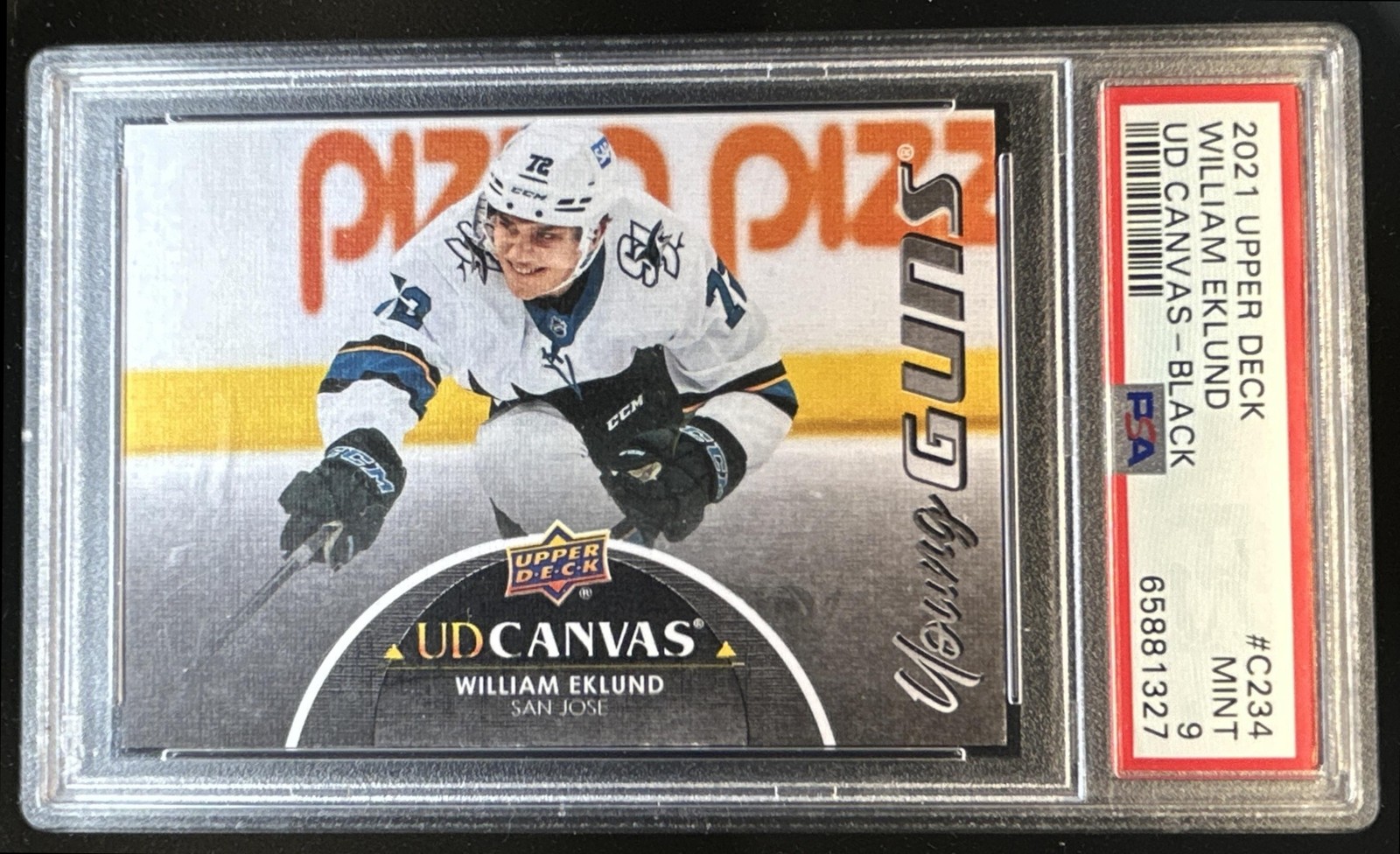 2021-22 Upper Deck William Eklund UD Canvas Black Young Guns RC #C234 PSA 9