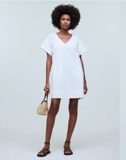 NWT Madewell v-neck mini shirtdress white np093