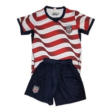 USA Youth Soccer Jersey & Shorts Set with USA Crest size 2,4,6,8,10,12,14 year o
