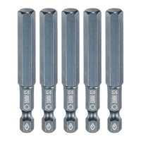 "5X H8 Flach-Sechskant-Bit 8Mm 1/4\" 2.6\" Blau"