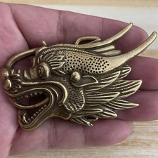 Pure Copper Retro Dragon Head Belt Buckle 36mm Inner Width Fit 34-35mm Belt