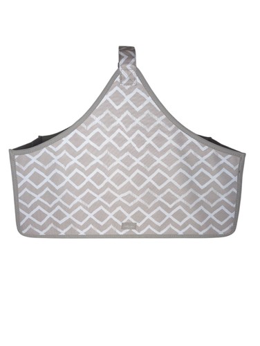 Thirty One Catch All Bin 18.5 X 9 X 16.5 Taupe White Dancing Diamond Navy Love - Picture 4 of 7