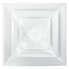 American Louver Str-C-14W 14 In Square 3 Cone Diffuser, White