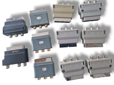  11x Scart Adapter AV TV Chinch PS1 PS2 PS3 SNES N64 Playstation Nintendo Xbox 