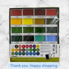 Kuretake Gansai Tambi Watercolour Paint Set Art Artists 24 Colours MC20/24V NEW