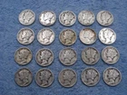20 SILVER MERCURY DIMES WIH DATES in 30 s lot 97