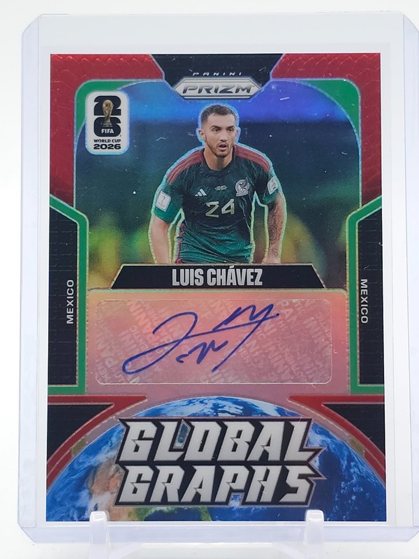 LUIS CHÁVEZ 2026-27 PANINI PRIZM GLOBAL GRAPHS RED FIFA WC 2026 AUTO /49 Q0781