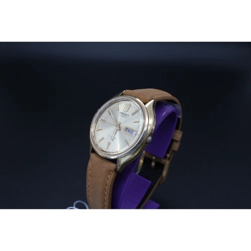 Vintage Seiko 7006-8089 Automatic Day Date Mens Watch Nov 1974 Gold Tone Runs