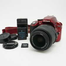 Nikon D3300 Red DSLR Camera w/ AF-S DX 18-55mm VR Lens w/ Battery Charger Japan