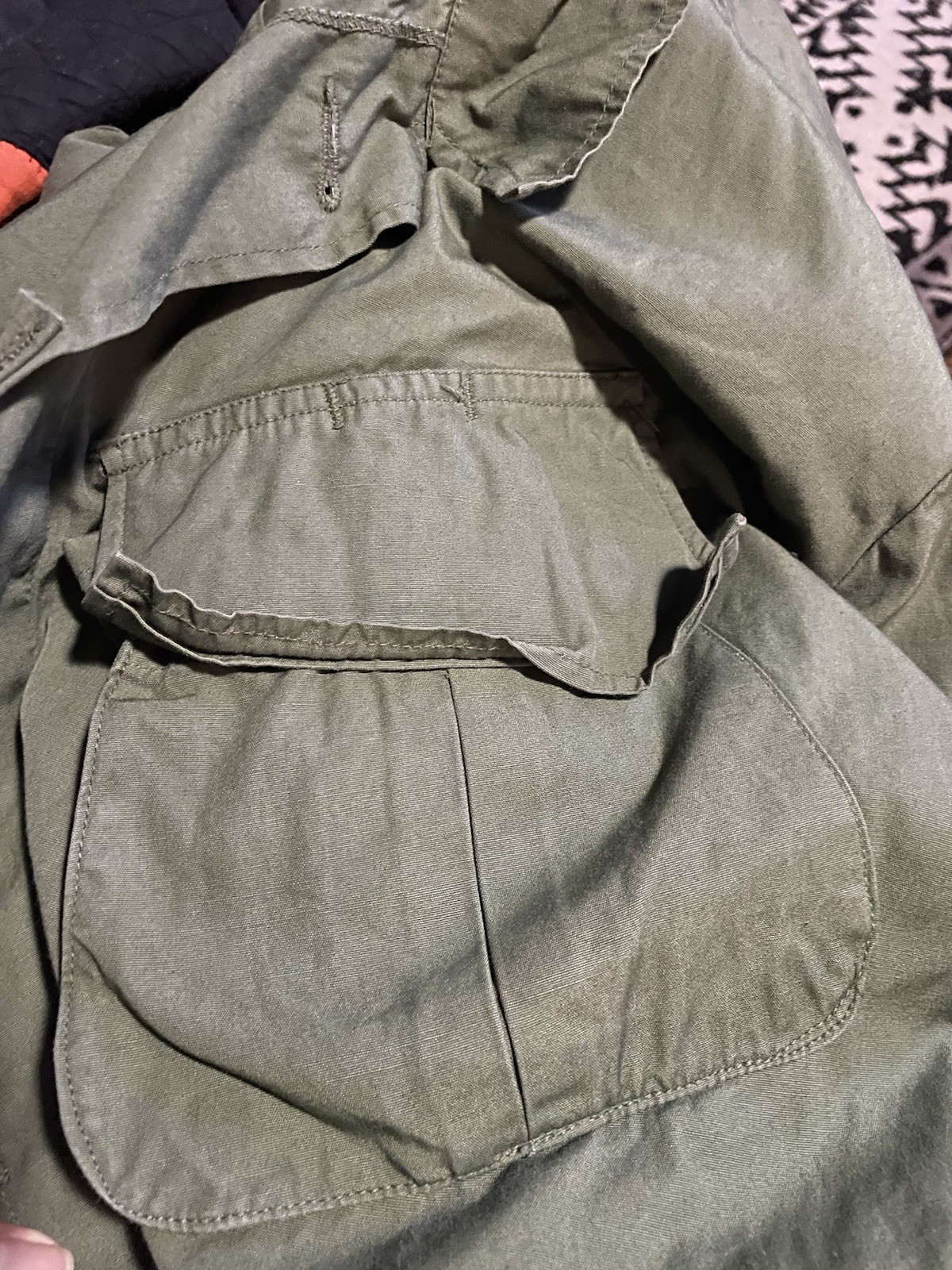 US Military Coat Man's Cotton, WR Poplin OG Army Shade 107, Large Regular