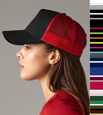 5 Stück Set Beechfield Unisex Baseball Trucker Cap Mütze 14 Fabren Snapback B640