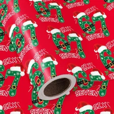 Funny 67 Christmas Wrapping Paper Roll - Mini Roll - 17 Inch X 16.5 Feet - Red