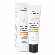 Hyaluronic SPF 50 Sunscreen with Advanced UV Filters  Broad Spectrum 50g