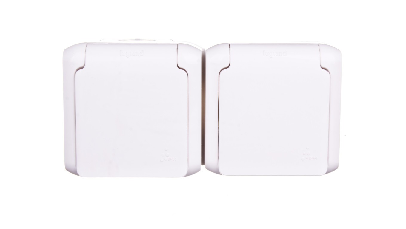 FORIX Double Socket with/u 16A IP44 with Trims White 772377