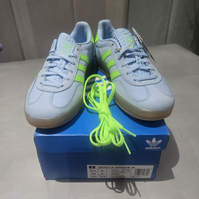 adidas Gazelle Indoor W Damen Sneaker Hellblau Grün Größe 38 J11372